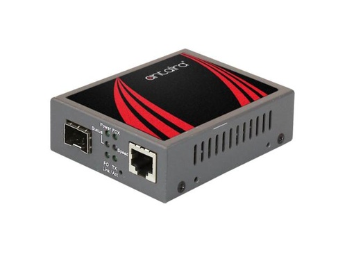 EMC-0201G-SFP-DR - 10/100/1000TX to 100/1000BASE-X Dual Rate Media Converter w/SFP Slot by ANTAIRA
