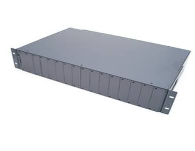 FCU-RACK16S - 16-Slot Unmanaged Universal Media Converter Rack, Compact Size, w/1 AC Power Supply by ANTAIRA
