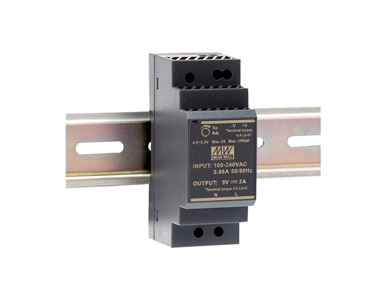 Mean Well HDR-30-15 - AC-DC Ultra slim DIN rail power supply; Input range 85-264VAC; Output 15VDC at 2A by MEANWELL