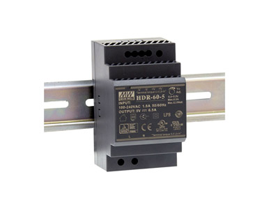Mean Well HDR-60-48 - AC-DC Ultra slim DIN rail power supply; Input range 85-264VAC; Output 48VDC at 1.25A by MEANWELL