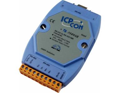 I-7520AR - RS-232 to RS-422/RS-485 Converter with a din rail mount. Supports operating temperatures between -25 to 75C by ICP DAS