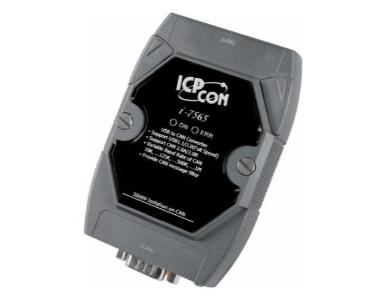 I-7565 - USB to CAN Converter with free software setup utility.  Supports Operating Temperatures between -25 to  75C.  Has drive by ICP DAS