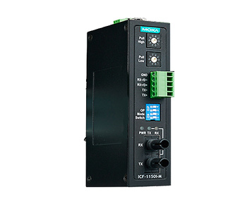ICF-1150I-M-ST - Industrial RS-232/422/485 to Fiber Optic Converter, ST Multi-mode, with 2kV 2-way Galvanic Isolation by MOXA