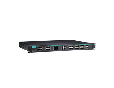ICS-G7526A-20GSFP-2XG-HV-HV-T - Layer 2 full Gigabit managed Ethernet switch with 20 100/1000BaseSFP slots, 4 10/100/1000BaseT(X by MOXA