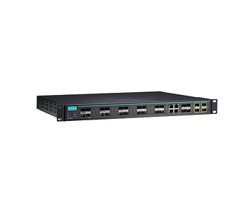 ICS-G7528A-8GSFP-4GTXSFP-4XG-HV-HV - Layer 2 Full Gigabit managed Ethernet switch with 12 10/100/1000BaseT(X) ports, 8 100/1000B by MOXA