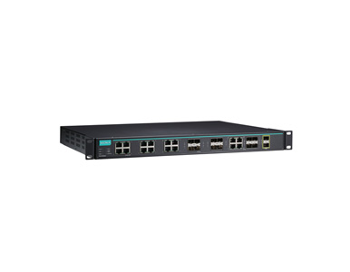 ICS-G7826A-8GSFP-2XG-HV-HV-T - Layer 3 full Gigabit managed Ethernet switch with 12 10/100/1000BaseT(X) ports, 8 100/1000BaseSFP by MOXA