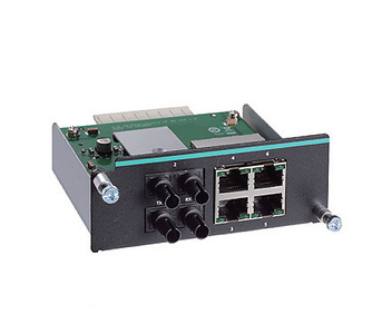 IM-6700A-2MST4TX - Fast Ethernet module with 2 multi-mode 100BaseFX ports with ST connectors and 4 10/100BaseT(X) ports by MOXA