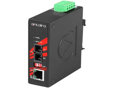 IMC-C1000-S4-T - Compact Industrial Gigabit Ethernet Media Converter, with 10/100/1000TX to SC SM 40km 1000Mbps Fixed Fiber; EOT by ANTAIRA