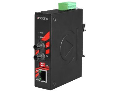 IMC-C1000-ST-M - Compact Industrial Gigabit Ethernet Media Converter, with 10/100/1000TX to ST MM 1000Mbps Fixed Fiber by ANTAIRA