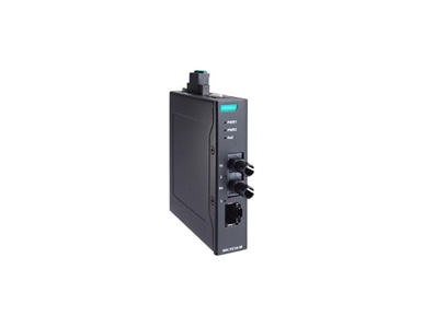 Moxa IMC-P21A-G2-M-ST/KC - Entry-level PoE+ industrial 10/100Base-T(X) to 100Base-FX media converter, multi-mode port with ST co by MOXA