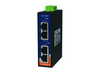 INJ-102GT - Industrial 2-port High Power PoE Injector (Gigabit) by ORing Industrial Networking