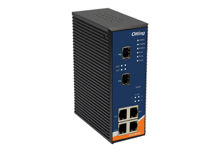 IPS-2042P  - Rugged 4x 10/100TX (RJ-45) PoE @25Watts + 2x 100FX (SFP) by ORing Industrial Networking