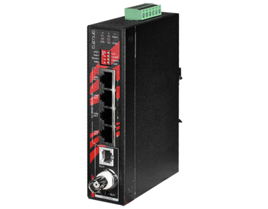 Antaira IVC-4011-T-V3 - IP30 Industrial Ethernet Extender, 4-Port RJ45 (LAN), 1-Port BNC, 1-Port RJ11 (-40A~ 75AC) by ANTAIRA