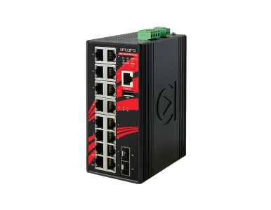 LMP-1802G-SFP - 18-Port Industrial Gigabit PoE+ Light Layer 3 Managed Ethernet Switch, with 16*10/100/1000Tx Ports (30W/Port) an by ANTAIRA