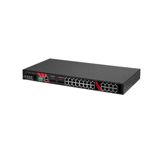 Antaira LMP-2804G-4XS-24-T - 28-Port Industrial Managed Gigabit Ethernet PoE+ Switch, with 24*10/100/1000T (30W/Port) + 4*1G/2.5 by ANTAIRA