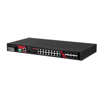 Antaira LMX-2812G-4X8S-T - 28-Port Industrial Managed Gigabit Ethernet Switch, with 16*10/100/1000T, 4*1G/2.5G/10G SFP+ and 8*10 by ANTAIRA