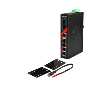 LNP-0702C-SFP - 7-Port Industrial PoE+ Unmanaged Ethernet Switch, with 4*10/100Tx (30W/Port), 1*10/100Tx, and 2*100/1000 SFP Slo by ANTAIRA