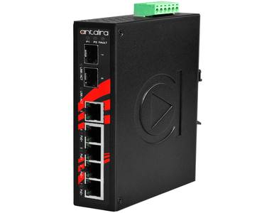 LNP-0702G-SFP-T - 7-Port Industrial Gigabit PoE+ Unmanaged Ethernet Switch, with 4*10/100/1000Tx (30W/Port), 1*10/100/1000Tx, an by ANTAIRA