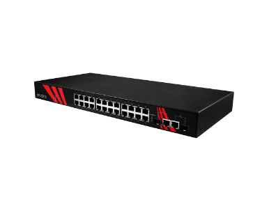 LNP-2602G-SFP - 26-Port Industrial 1U 19' Rackmount PoE+ Gigabit Unmanaged Ethernet Switch, w/24*10/100/1000TX (30W/Port) + 2*Gi by ANTAIRA