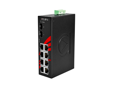 LNX-1002G-SFP - 10-Port Industrial Gigabit Unmanaged Ethernet Switch, w/8*10/100/1000Tx + 2*100/1000 SFP Slots by ANTAIRA