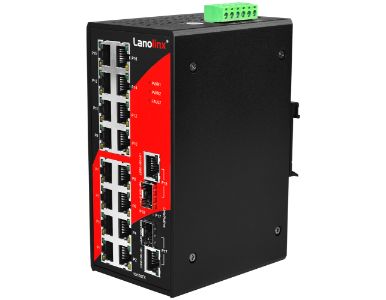 LNX-1802G - 18-Port Industrial Unmangaed Ethernet Switch, w/16*10/100TX + 2 *GigE Combo Ports by ANTAIRA