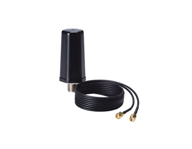 MAT-WDB-DA-RM-2-0203-1m - MIMO 2x2, 2.4/5 GHz, dual-band desktop antenna, 2/3 dBi, RP-SMA-type (male), 1m cable by MOXA