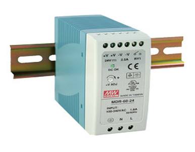 MDR-60-48 - 60 Watt Series / 48 VDC / 1.25 Amps Industrial Slim Single Output DIN Rail Power Supply by ANTAIRA
