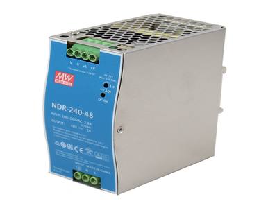 NDR-240-48 - AC-DC Single output Industrial DIN rail power supply; Output 48Vdc at 5A; metal case by MEANWELL