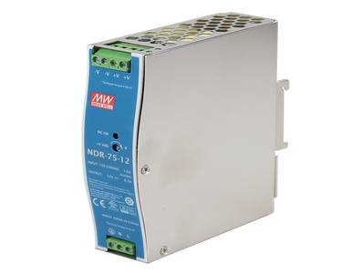 NDR-75-12 - 75 Watt Series / 12 VDC / 6.3 Amps Industrial Single Output DIN Rail Power Supply by ANTAIRA