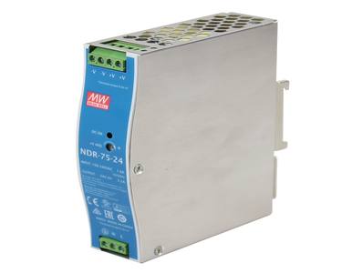 NDR-75-24 - 75 Watt Series / 24 VDC / 3.2 Amps Industrial Single Output DIN Rail Power Supply by ANTAIRA