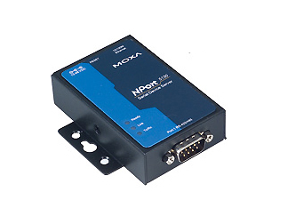 Moxa NPort 5150 - 1 port device server, 10/100M Ethernet, RS-232/422/485, DB9 male, 15KV ESD 110V or 230V by MOXA