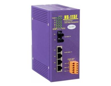 NS-115FT - 1 port Fiber Optic ,4 port 10/100M RJ-45 connector by ICP DAS