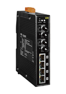NS-206AFT-T - Multi-mode, ST Connector, 4-port 10/100 Mbps with 2 Fiber ports Switch by ICP DAS