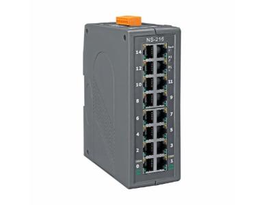 NS-216 - Industrial Unmanaged 16 port 10/100 Mbps Ethernet Switch with Din Rail Mount. by ICP DAS