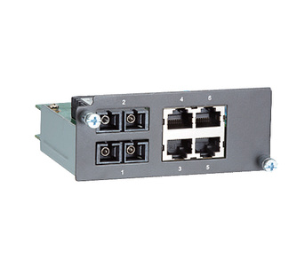 Moxa PM-7200-2SSC4TX - Fast Ethernet Module with 2 single-mode 100BaseFX ports with SC connectors and 4 10/100BaseT(X) ports wit by MOXA