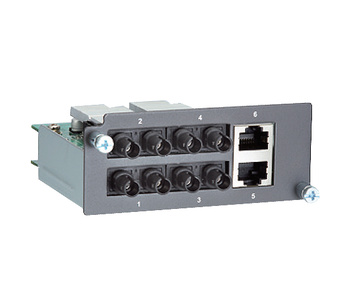 Moxa PM-7200-4MST2TX - Fast Ethernet Module with 4 multi-mode 100BaseFX ports with ST connectors and 2 10/100BaseT(X) ports with by MOXA