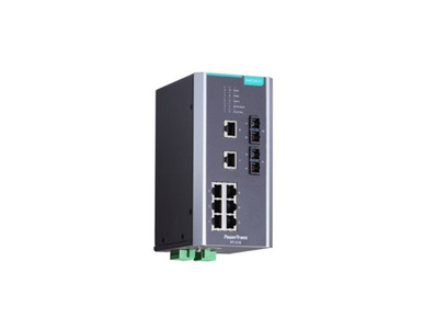 Moxa PT-510-SS-SC-48 - IEC 61850-3 managed Ethernet switch with 8 10/100BaseT(X) ports, and 2 100BaseFX single-mode ports with S by MOXA