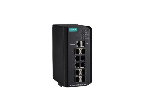 PT-G510-8GSFP-PHR-HV-CT - IEC 61850-3 and IEC 62439-3 full Gigabit Managed Ethernet switch with 10 100/1000Base SFP ports, isola by MOXA