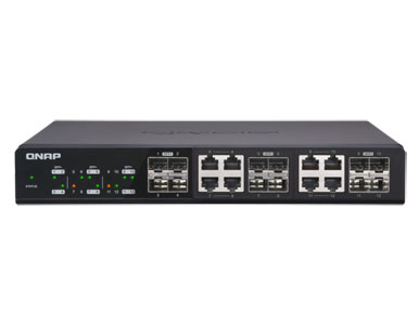 QSW-1208-8C-US - QSW-1208-8C 12-Port Unmanaged 10GbE Switch. Twelve 10GbE SFP+ Ports with Shared Eight 10GBASE-T Ports by QNAP