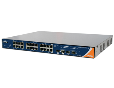 RGPS-92222GCP-NP - Rack-mount 22x PoE+ 10/100/1000TX (RJ-45) + 2x 1000 (SFP) + 2x Gigabit Combo -DC input by ORing Industrial Networking