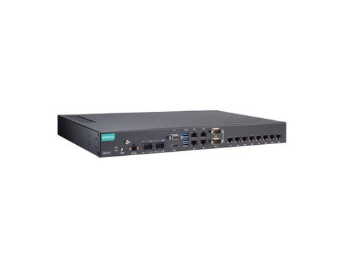 RKP-C110-C1-8L-T - Rackmount 1U computer with Intel® Celeron® 6305E processor, 12 LAN ports, 2 serial ports, 8 DIs, 8 DO by MOXA