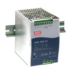 SDR-480-24 - Industrial AC/DC Din Rail Power Supply Single Output 24V 20A 480W with PFC Dunction by MEANWELL