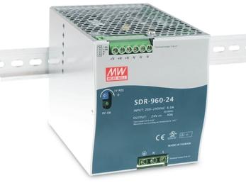SDR-960-48 - Industrial AC/DC Din Rail Power Supply Single Output 48V 20A 960W with PFC Dunction by MEANWELL