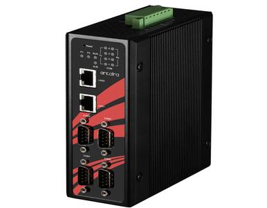STE-6104C-T-V2 - 4-Port Industrial Serial RS232/422/485 to Ethernet Device Server, with Dual LAN; EOT: -40C to 85C; Version 2 Ha by ANTAIRA