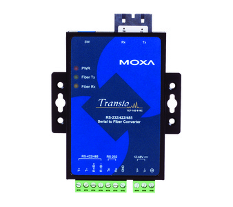 TCF-142-S-SC-T - RS-232/422/485 to Fiber Optic Converter. SC Single-mode -40 to 75 Degree C by MOXA