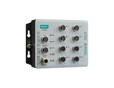 Moxa TN-4908-WV-CT-T - 8*FE router, 24 to 110 VDC power input, conformal coating, -40 to 70C operating temperature, IP40. by MOXA