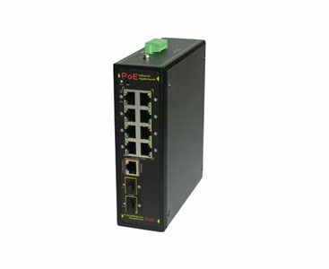 TP-SW8G-2SFP - Industrial Managed Gigabit Switch,8 802.3at PoE, 2 SFP, 48VDC Input by Tycon Systems
