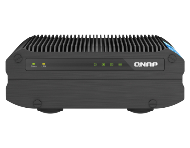 TS-i410X-8G-US - 4-Bay fanless industrial NAS. Intel Atom x6425E quad-core burst up to 3.0 GHz with onboard 8GB RAM by QNAP