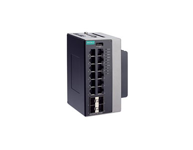 Moxa TSN-G5016-4XGS-SoMD-LV-T - TSN-capable managed Ethernet switch with 12 10/100/1000BaseT(X) ports, 4 fixed 10GbE SFP+ ports, by MOXA
