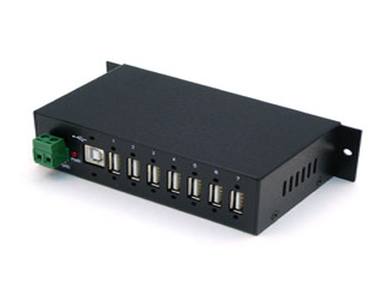USB-HUB7K-V2 - Industrial 7-Port USB Hub, Metal Case, with Locking Feature. Supports USB 1.1 and 2.0 by ANTAIRA